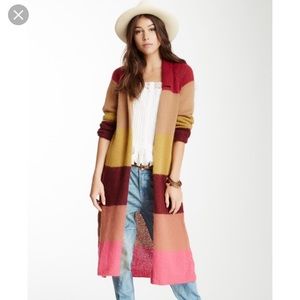 Free People Over the Rainbow Striped Cardigan